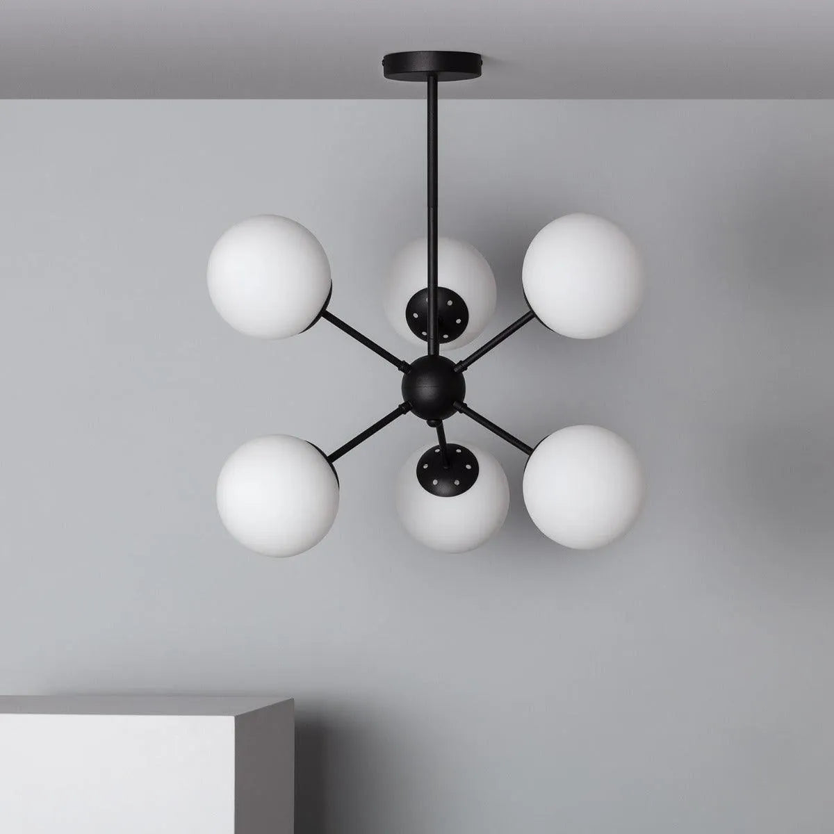 hanglamp zwart opaal glas bollen modern e27 fitting 