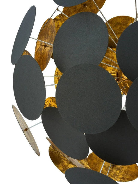 Hanglamp zwart 'Planet XL' By Rydens goud 6x e14 fitting 66 cm - FOIR