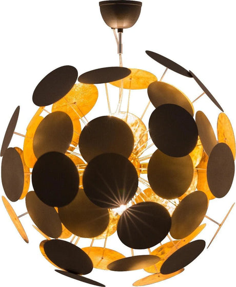 Hanglamp zwart 'Planet XL' By Rydens goud 6x e14 fitting 66 cm - FOIR