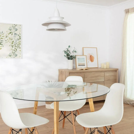 Hanglamp wit retro 'Bally' metaal E27 34 cm - FOIR