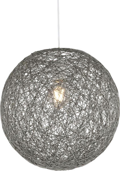 Hanglamp textiel grijs e27 fitting rond bol lamp 320mm1