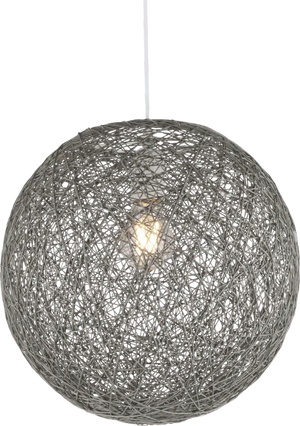 Hanglamp textiel grijs e27 fitting rond bol lamp 320mm1