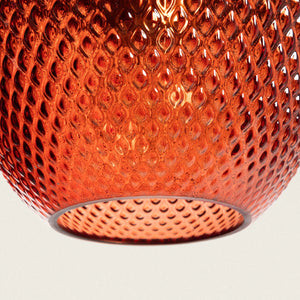 Hanglamp Rood Glas E27 rond 20 cm