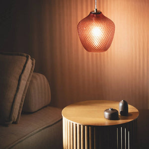 Hanglamp Rood Glas E27 rond 20 cm