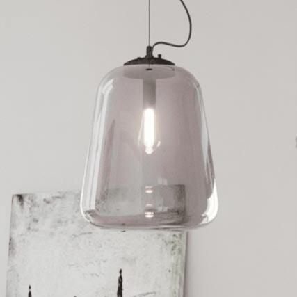 Hanglamp 'Leola' rookglas By Rydens modern e27 fitting 33 cm - FOIR