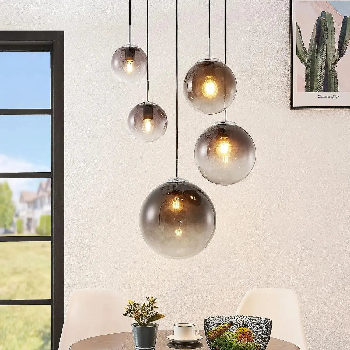Hanglamp meerdere glas bollen glazen bol led