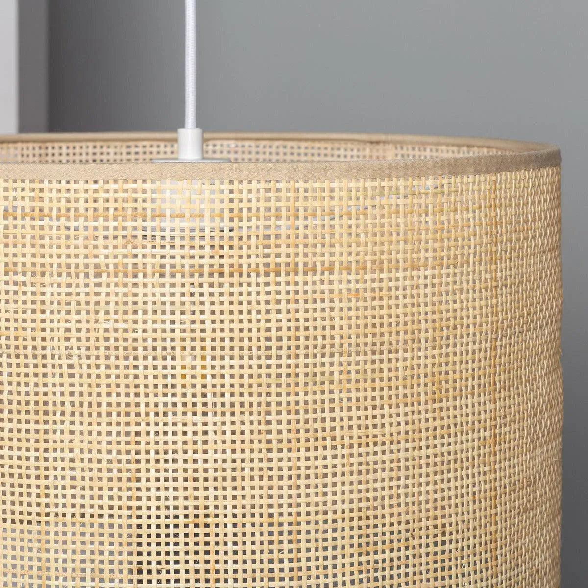 Moderne rotan hanglamp wit e227 fitting g