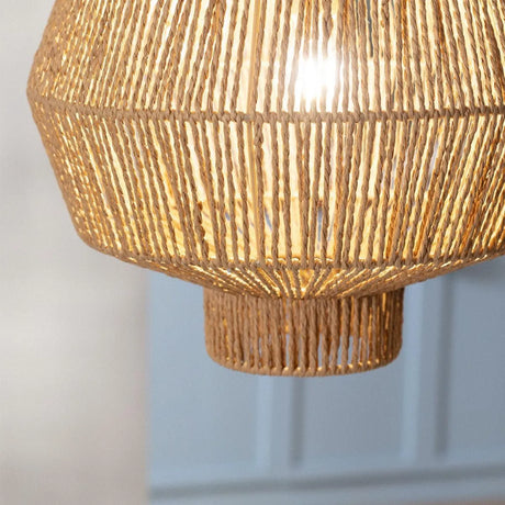 Ronde hanglamp gevlochten led lamp e27 fitting
