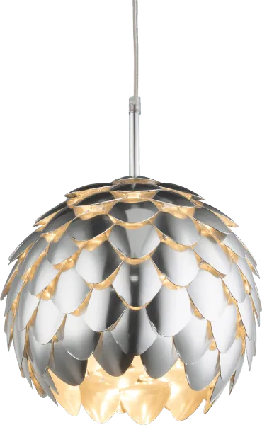 Hanglamp lamp aluminium zilver E27 fitting