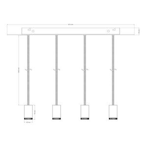 Hanglamp 4x GU1d0 lampen set kookeiland breed met led