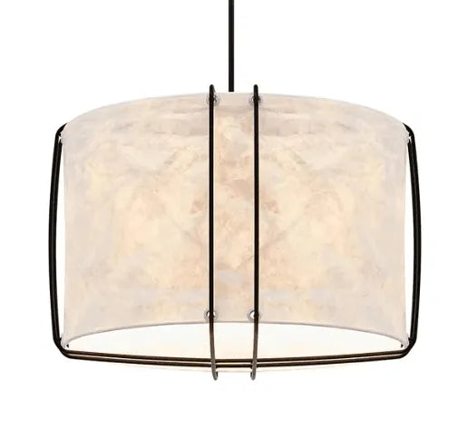 Hanglamp wit zwart papieren kap E27 fitting 'Nordlux Cardine 35' 2312403001 - FOIR