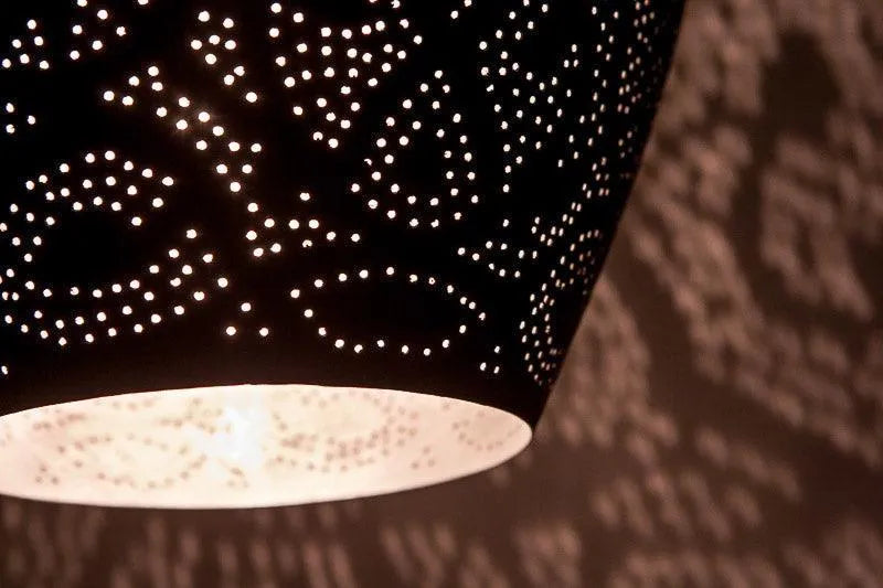 Zwart zilveren marokkaanse hanglamp modern E27 fitting