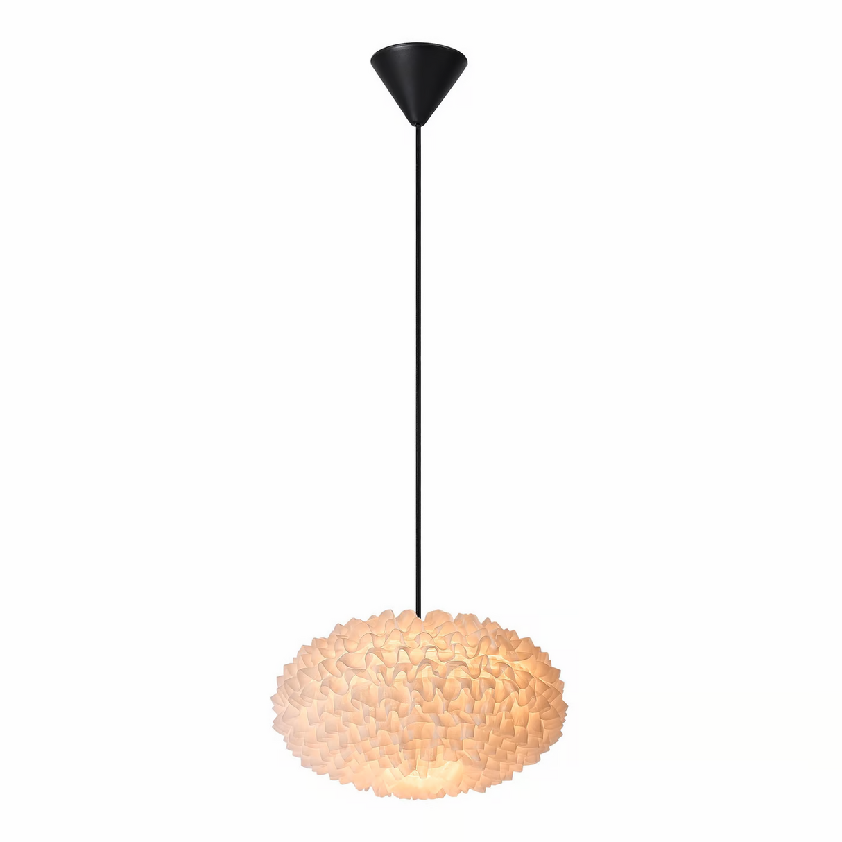 Hanglamp wit Villo stof e27 fitting 30 cm