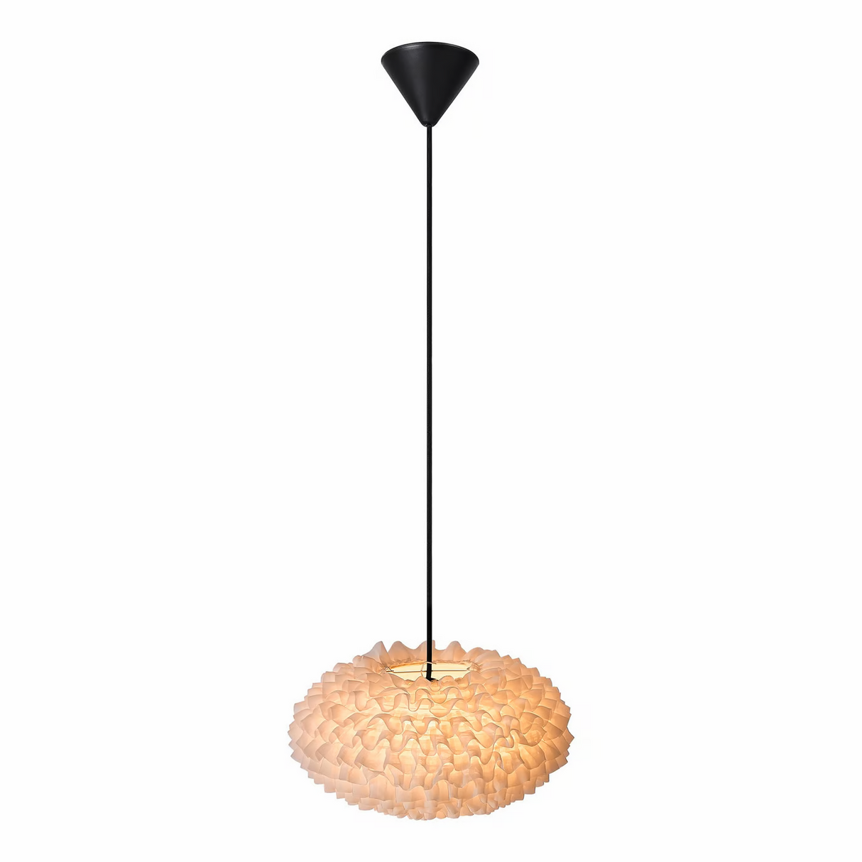Hanglamp wit Villo stof e27 fitting 30 cm
