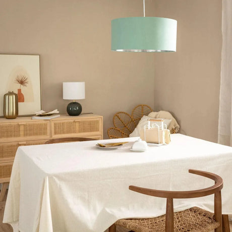 Hanglamp stoffen kap met reflecterende binnenkant 'Martin'-Groen - FOIR