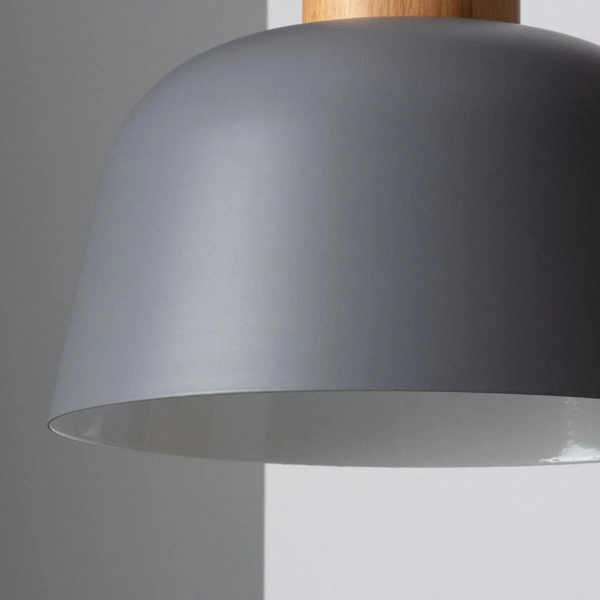 Hanglamp design 'Mawa' e27 fitting metaal hout grijs 260mm - FOIR