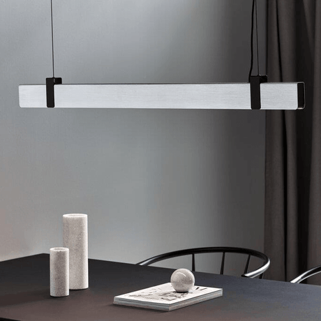 Hanglamp zilver Nordlux eettafel 'Lilt' zilver ingebouwde led lamp modern CCT (Moodmaker)115cm - FOIR