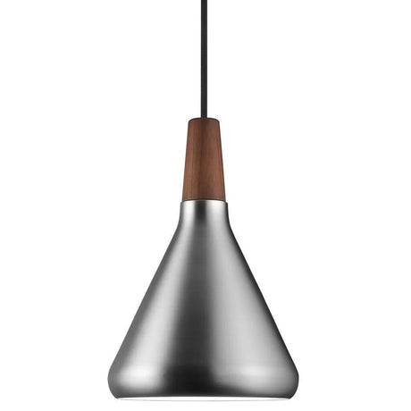 Hanglamp metaal 'Nori 18' brushed staal E27 metaal hout 270mm DFTP - FOIR
