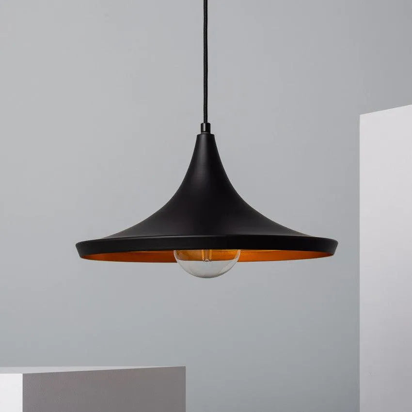 Retro hanglamp zwart goud e27 fitting