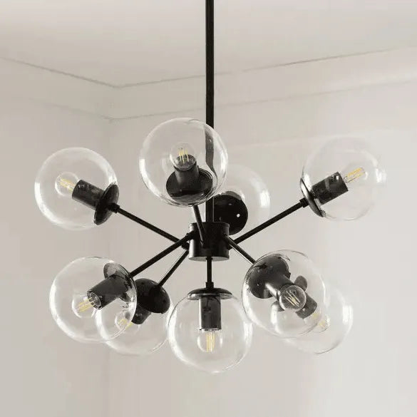 Hanglamp zwart glas e14 fitting 