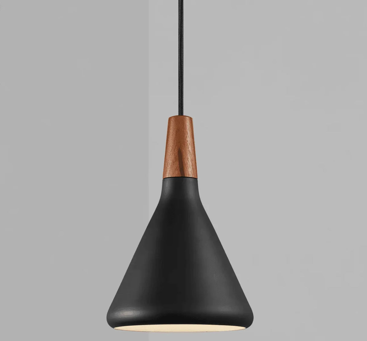 Hanglamp zwart en hout met E27 fitting 'Nori 18' DFTP - FOIR
