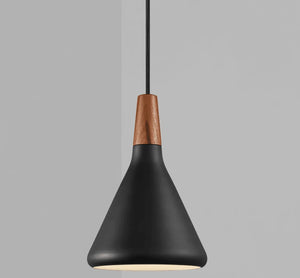 Hanglamp zwart en hout met E27 fitting 'Nori 18' DFTP - FOIR