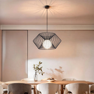 Kooi hanglamp zwart wit met opaalglazen bol met E27 fitting 'Colette'