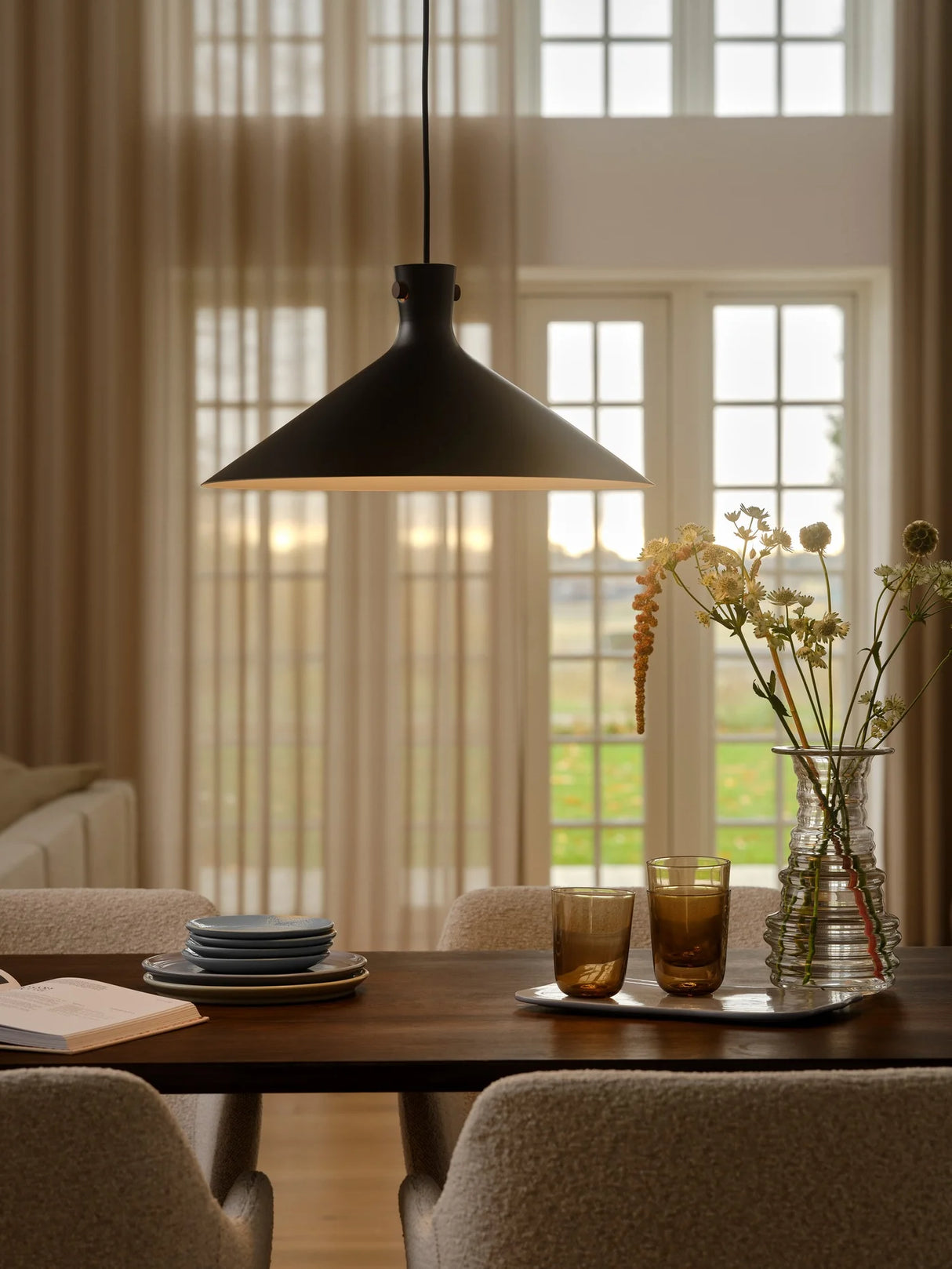 Hanglamp zwart metaal E27 Dorina 45 cm