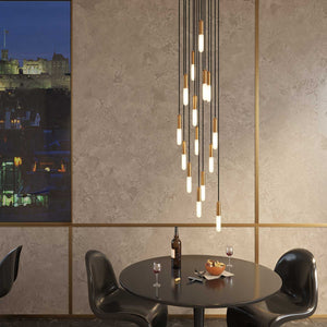 Hanglamp trapgat 15x E14 met led lamp 180cm
