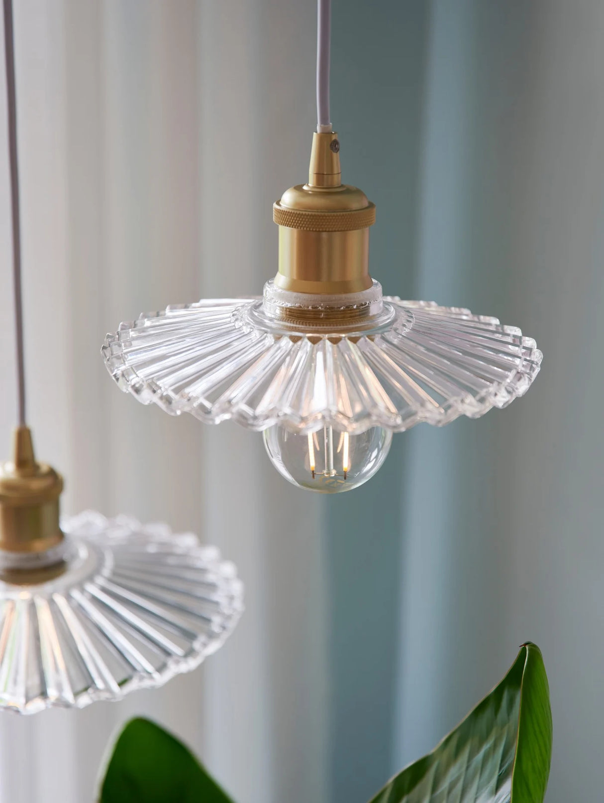 Hanglamp glas Torino E27 Ribbel 24 cm Retro