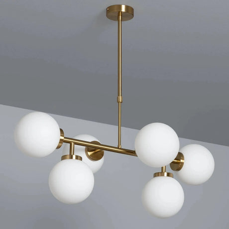 Hanglamp goud opaal glas 'Lausanne' eettafel - FOIR