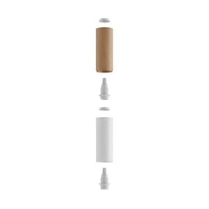 Hanglamp spot E14 fitting losse kap hout titanium-Wit - FOIR