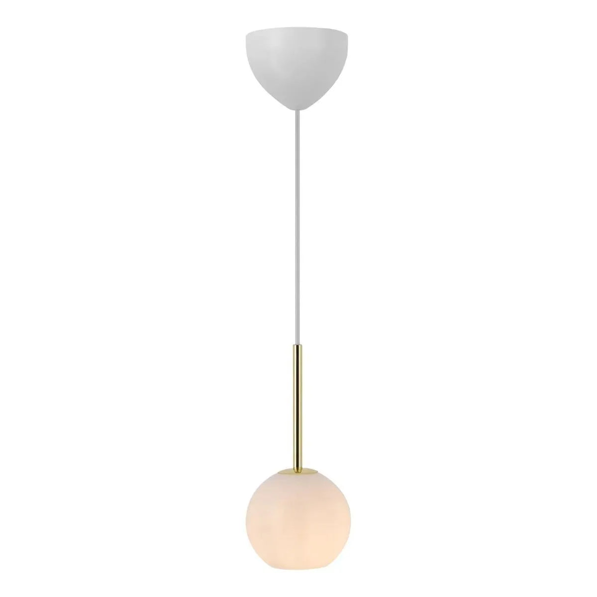 Hanglamp messing & opaalglas E14 fitting 'Nordlux Franca 13 cm - FOIR
