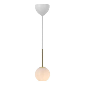 Hanglamp messing & opaalglas E14 fitting 'Nordlux Franca 13 cm - FOIR