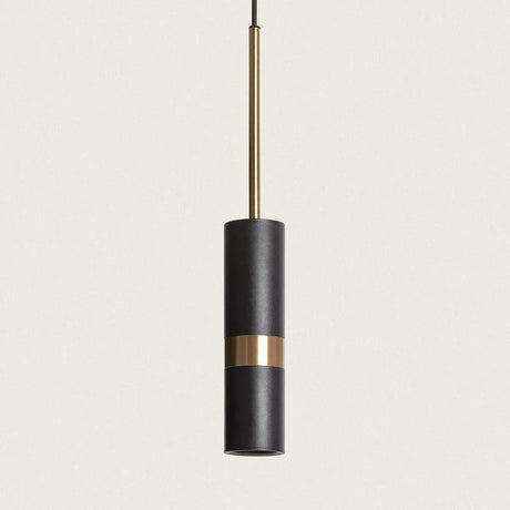 Minimalistische hanglamp zwart met goud en Gu10 fitting 