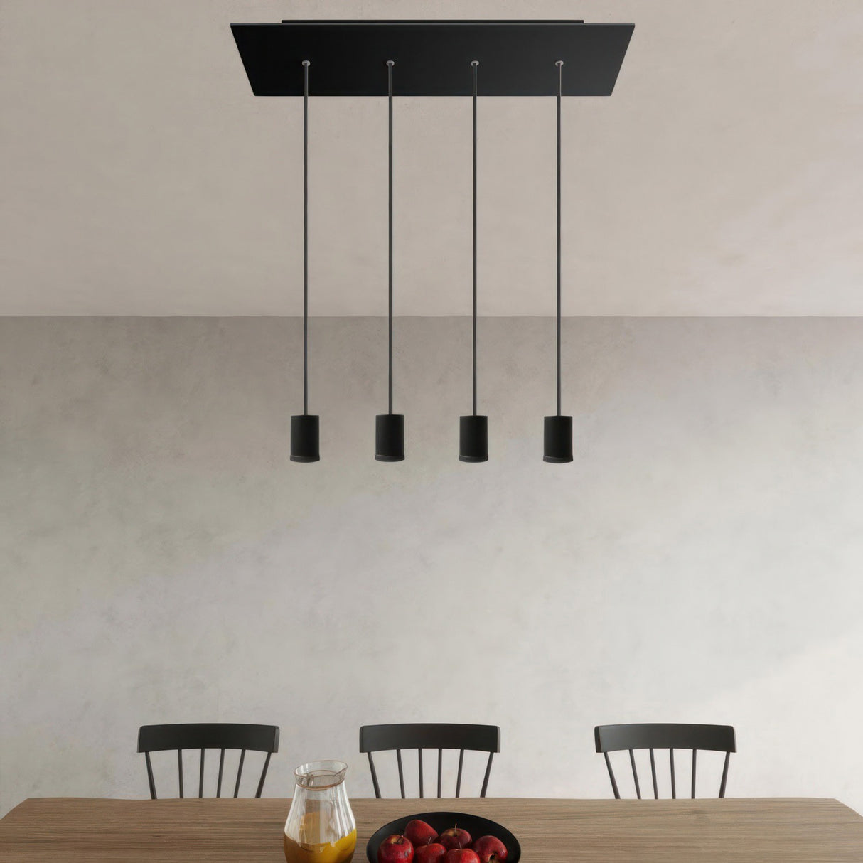 Hanglamp 4x GU1d0 lampen set kookeiland breed met led