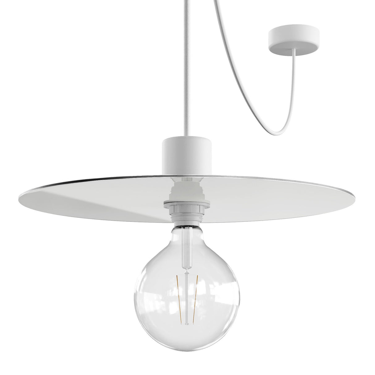 Hanglamp buiten platte kap Buitenlamp 5M kabel compleet IP65