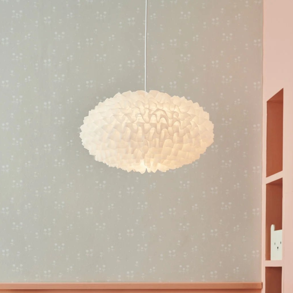 Hanglamp wit Villo stof e27 fitting 30 cm