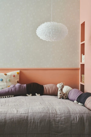 Hanglamp wit Villo stof e27 fitting 30 cm