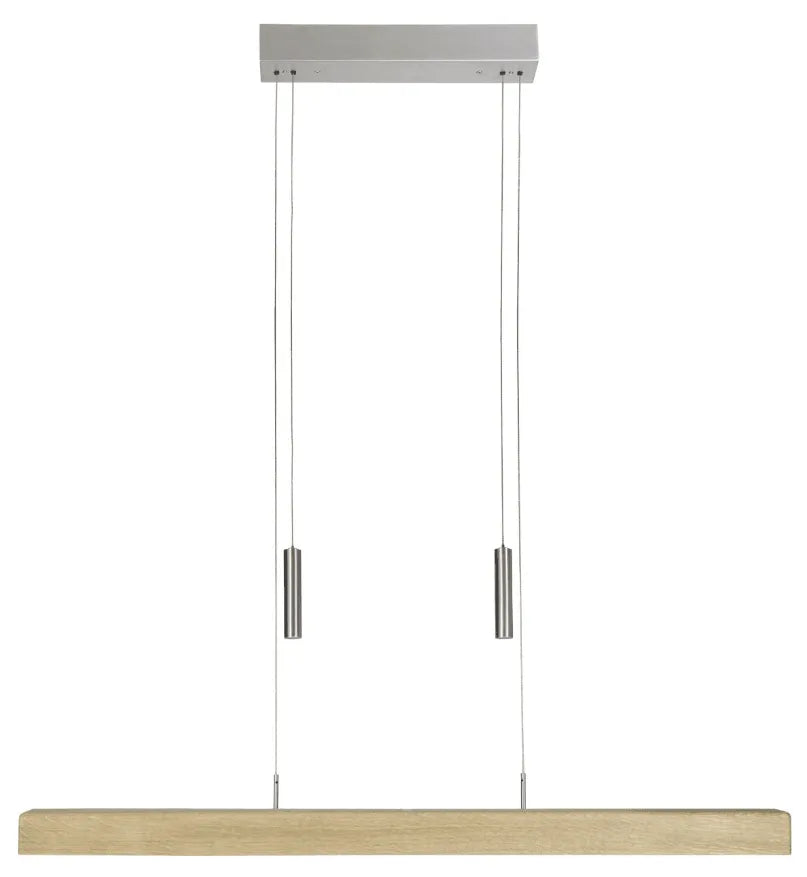 Hanglamp led lamp eiken hout modern eettafel verstelbaar