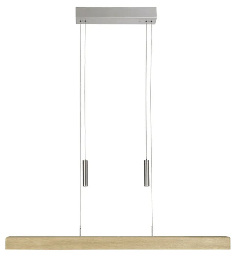 Hanglamp led lamp eiken hout modern eettafel verstelbaar