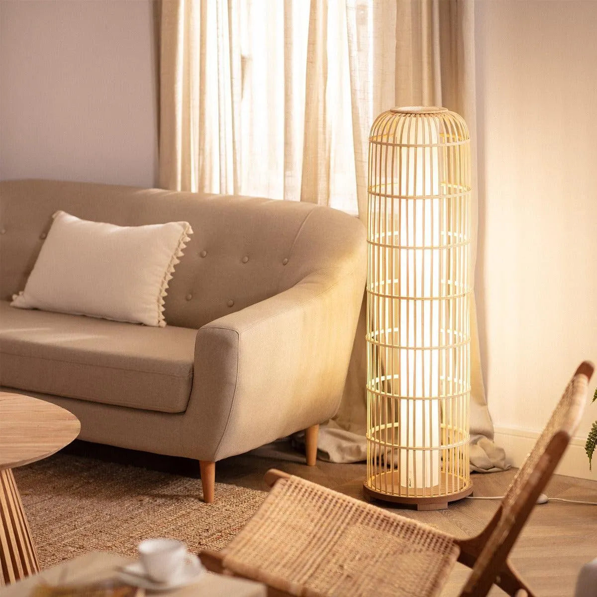 Staande lamp Rotan vloerlamp gevlochten led lamp e27 fitting