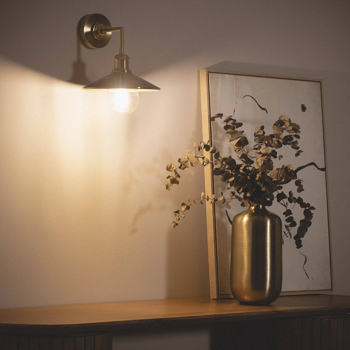 Wandlamp goud hoek E27 fitting