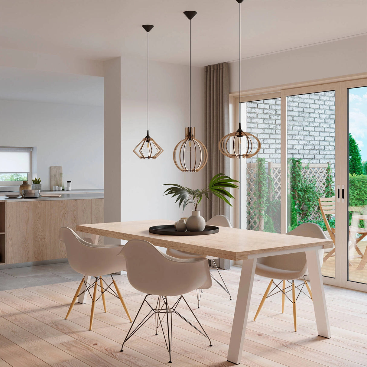Hanglamp hout e27 fitting Mande 30 cm