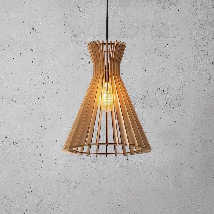Houten hanglamp bruin 'Groa' Nordlux rond 350mm