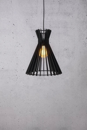 Houten hanglamp zwart 'Groa' Nordlux rond 35 cm - FOIR