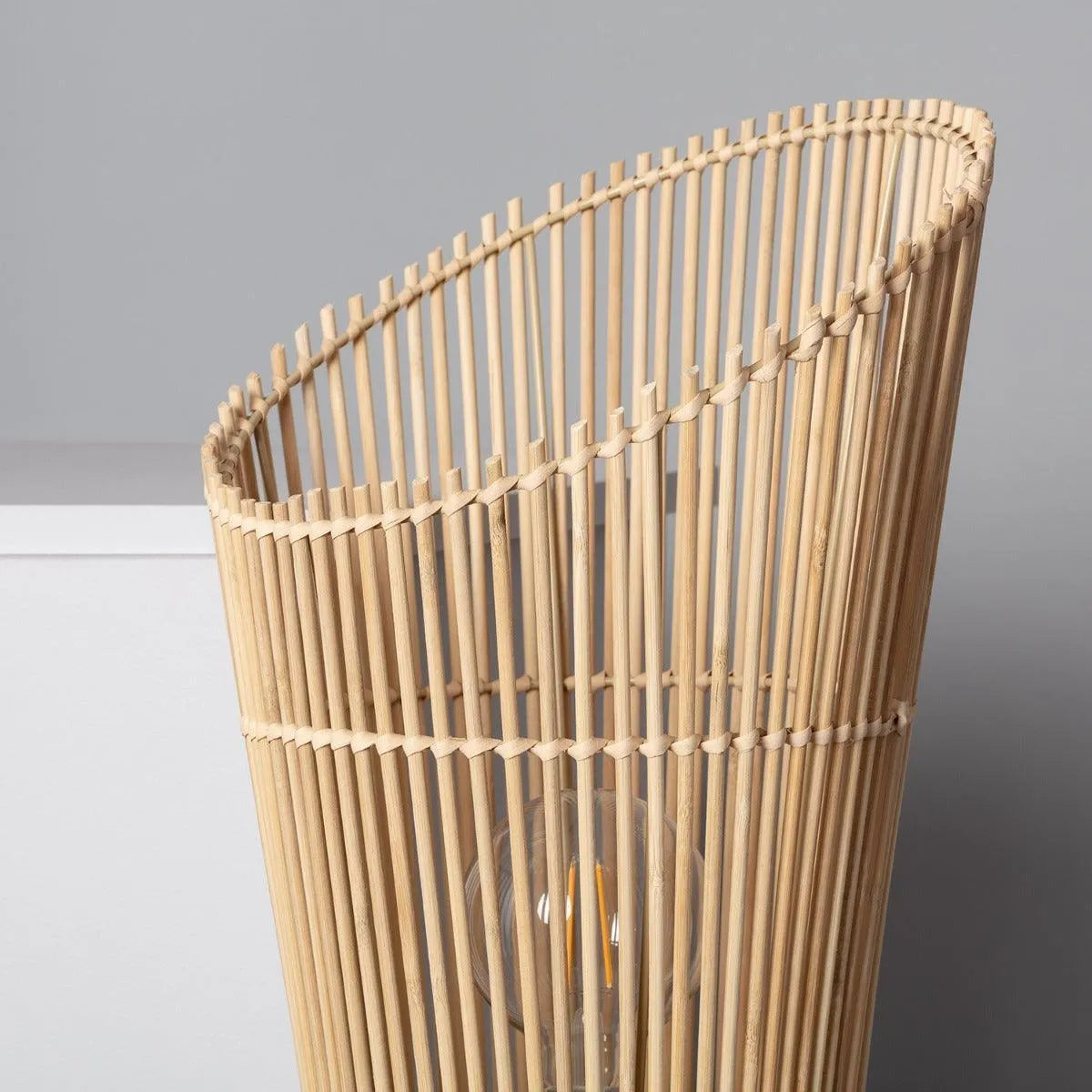 Vloerlamp hout 'Mandy' 2x E27 fitting open ontwerp 118 cm - FOIR