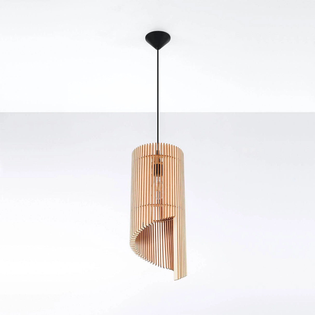 Hanglamp hout e27 fitting led lamp 21 cm