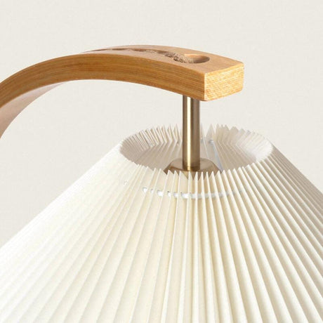 Staande lamp hout stoffen Seronga kap vloerlamp 146cm - FOIR
