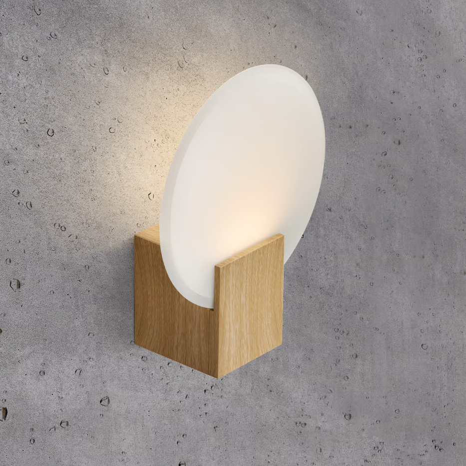 Wandlamp hout Hester rond badkamer 3-stap dimmer
